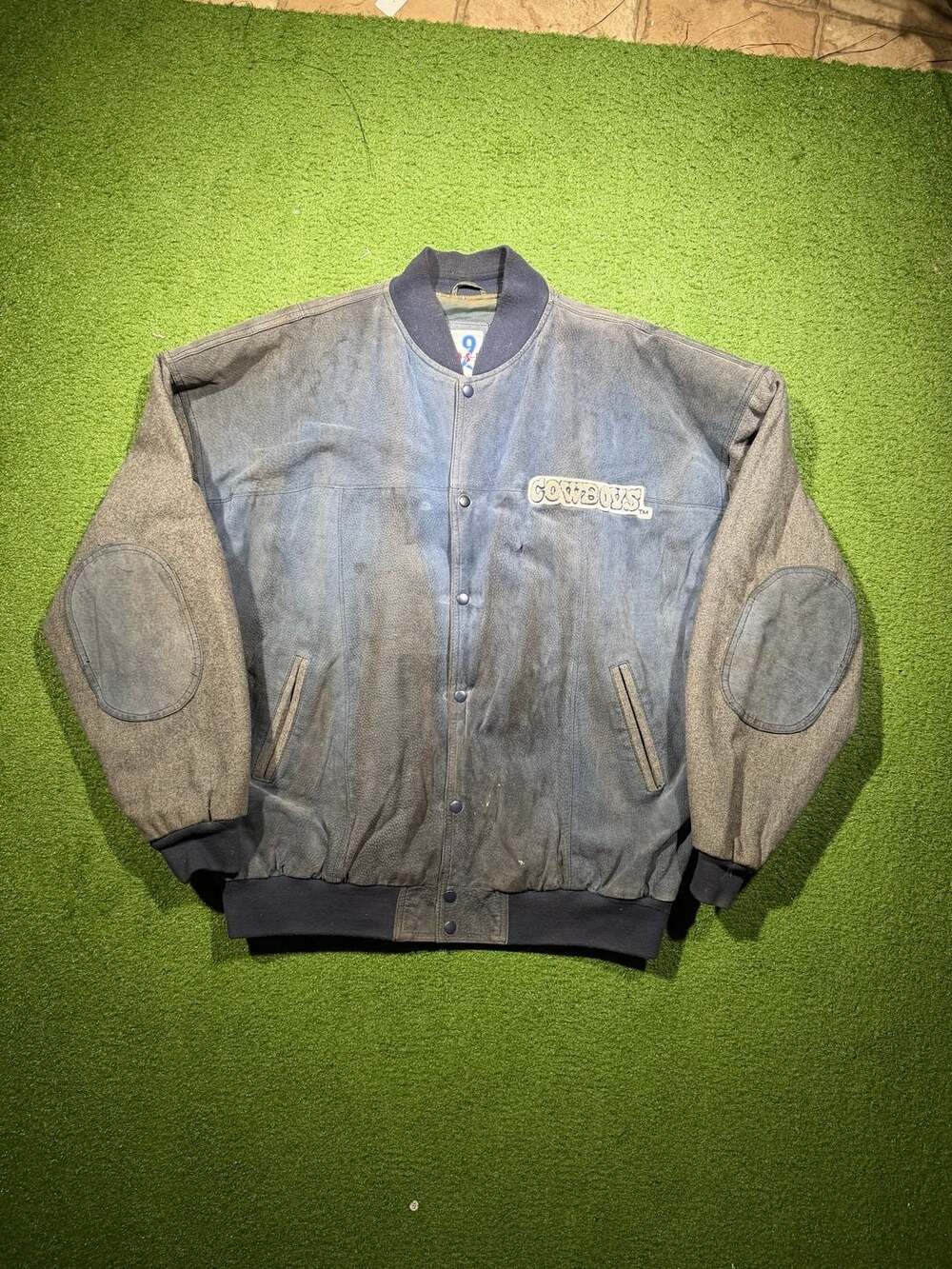 Vintage DSJ 96 Dallas Cowboys Rugby Club Suede Leather Wool Jacket 90s